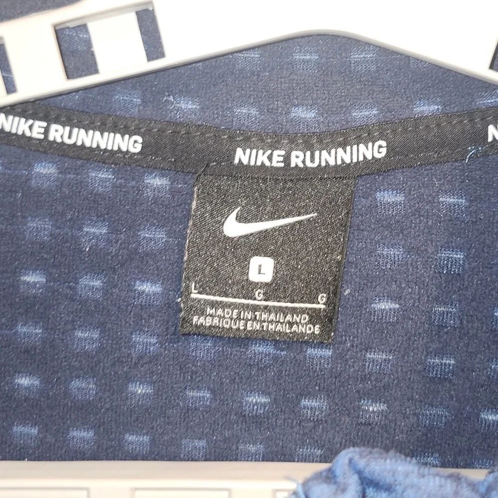Nike Running Pacer Mens Large Blue Heather 1/4 Zip Pullover BV4713-452
